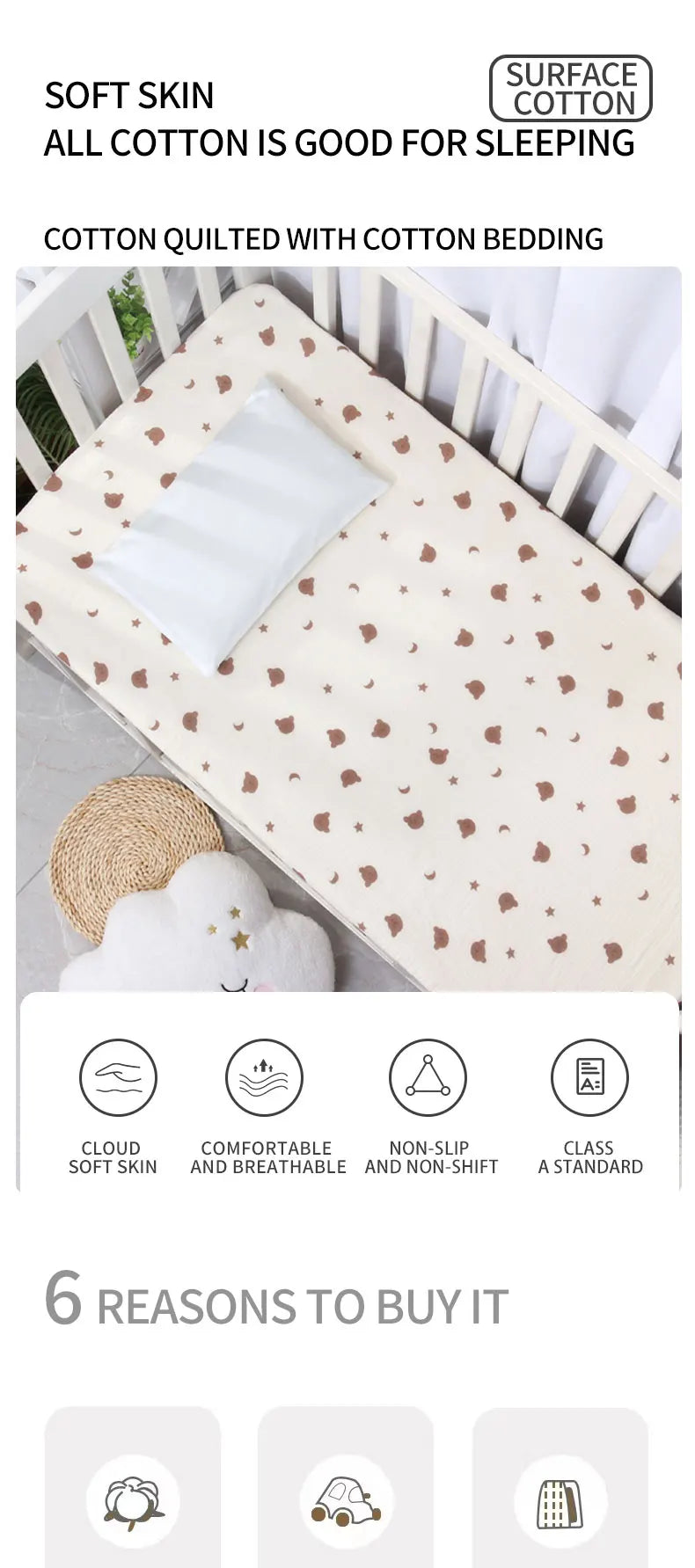 1 Pcs Baby Crib Sheets for Boys Girls Fitted Crib Sheet  for Standard Crib and Toddler Mattress Super Soft Microfiber Baby Sheet