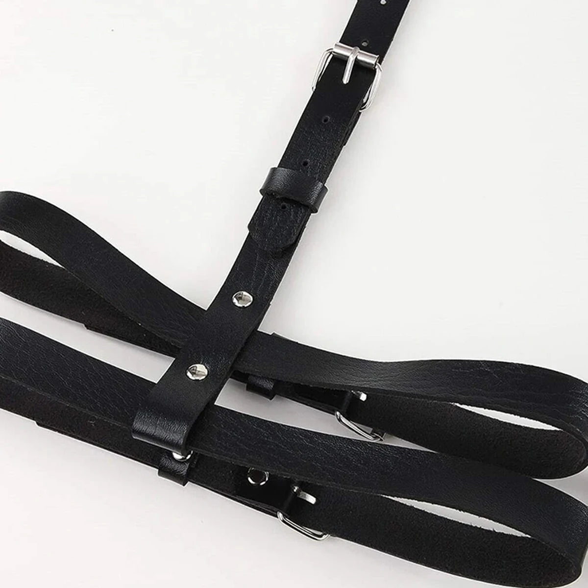 Harness PU Leather Women Chain Tassel Waist To Thigh Harness Punk Gothic Adjustable Body Accessory For Rave Party Festival Outfi