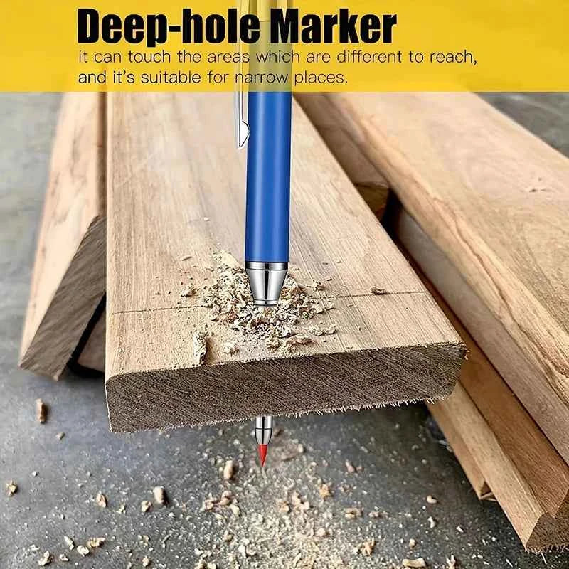 2.8mm Metal Solid Carpenter Mechanical Pencil With Holder Deep Hole Mechanical Marker Stand Pocket Clip Pencil Tool Woodworker