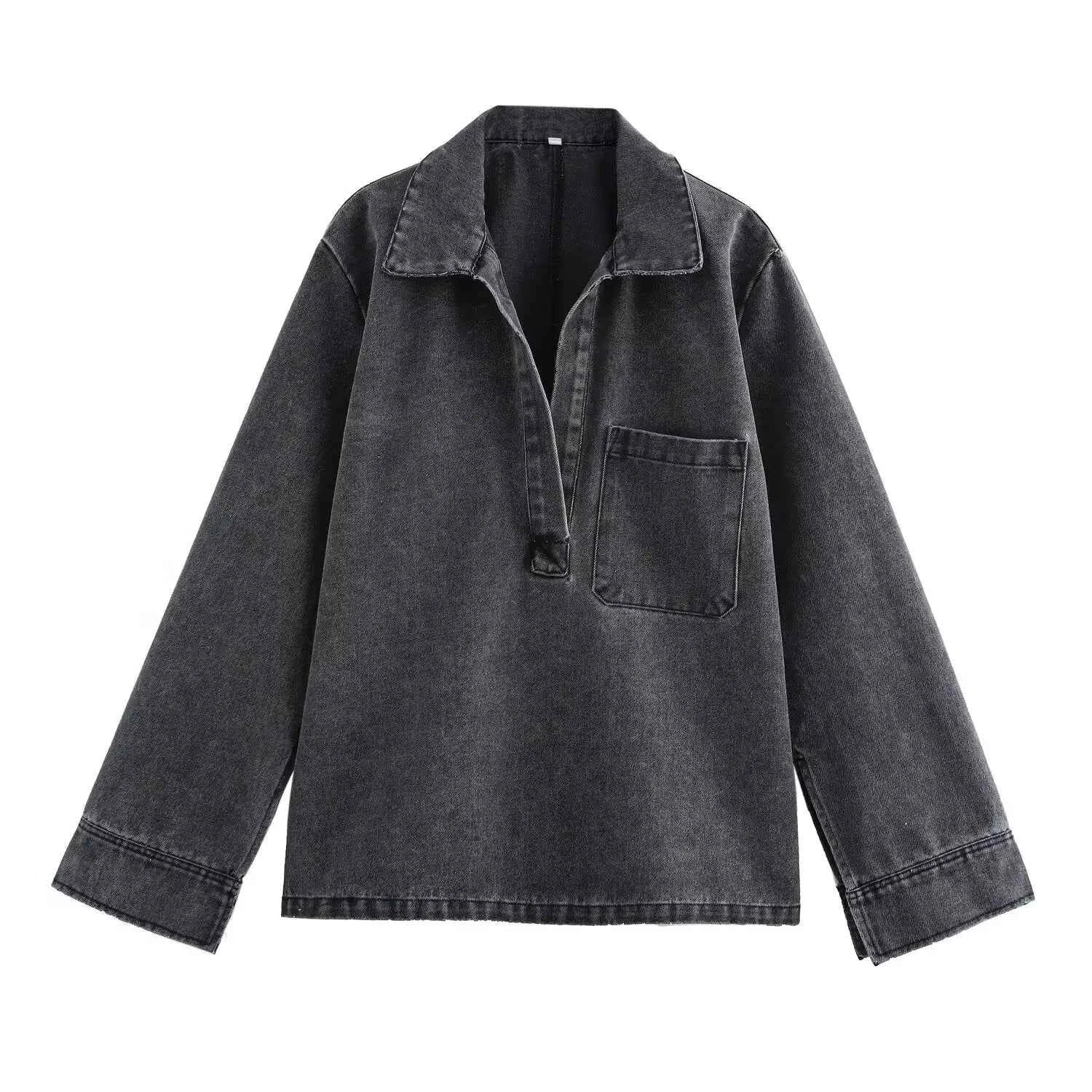 2024 Autumn Jeans Sets Women Turn-down Collar Casual Top Fashion High Waist Streetwear Female Denim Pant Two Piece Set