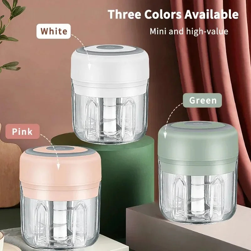 250/100ML Electric Kitchen Food Chopper Mini USB Food Crusher Portable Meat Grinder Vegetable Chopper For Kitchen Household