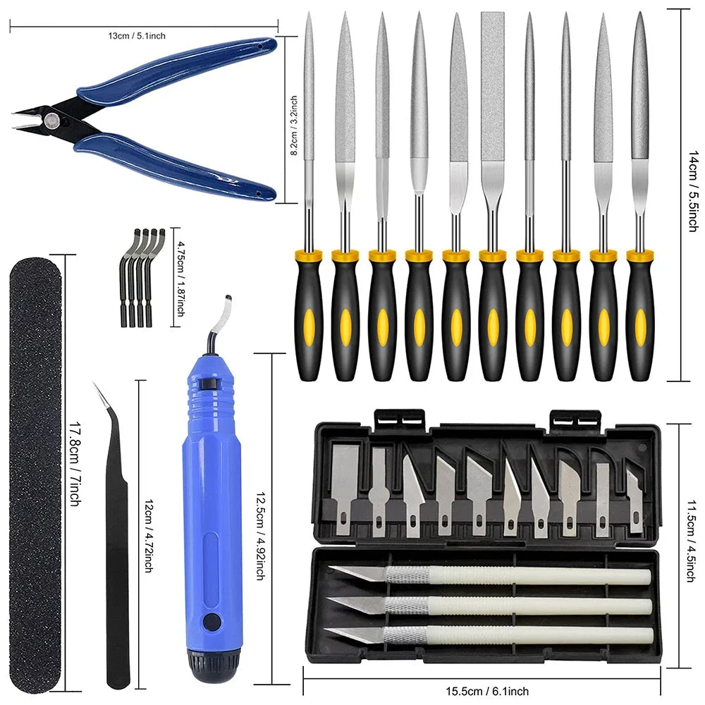 Multiple Models 3D Printer Tool Kit Trimming Knife Scraper Cleaning Needle Tweezers Pliers Deburring Kit DIY 3D Printing Tools
