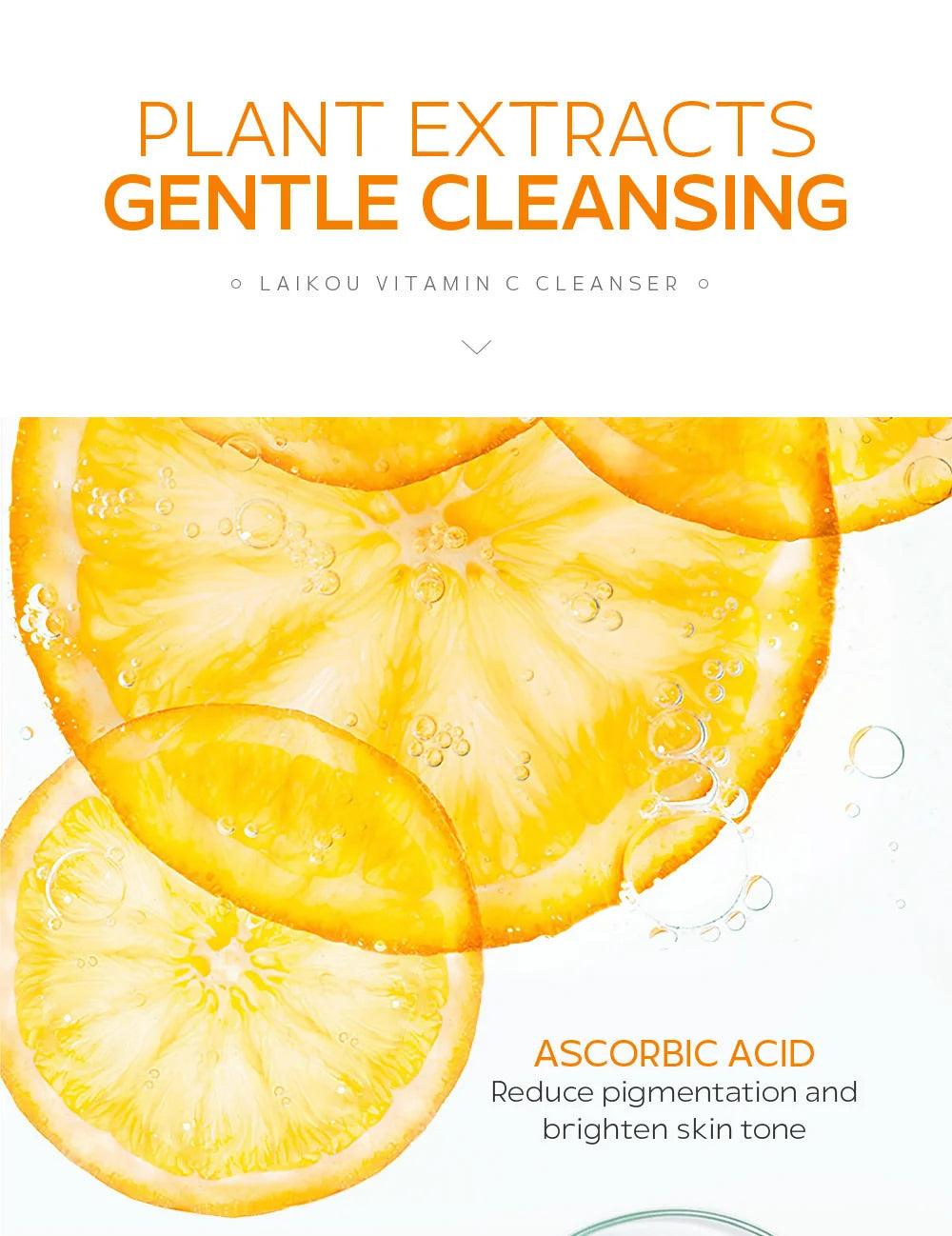LAIKOU 50g Vitamin C Facial Cleanser Brightening Moisturizing Deep Cleansing Foam Dense Amino Acid Gentle Cleanser Face SkinCare