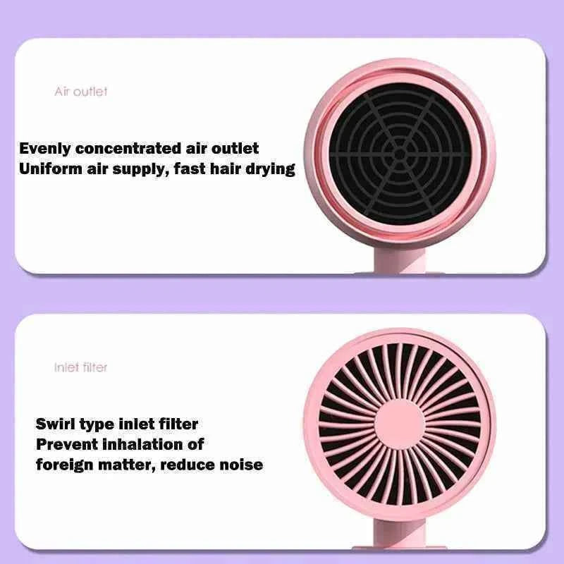 Portable Mini  Folding Hairdryer 220V-240V 750W with Carrying Bag Hot Air Anion Hair Care for Home Travel Hair Dryer Blow Drier