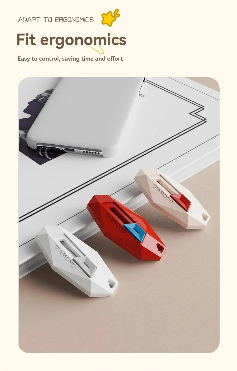 Diamond Design Unbox Knife Safety Round Head Cutter Magnetic Carton Box Cutter for Opening Package Letter Utility Knife