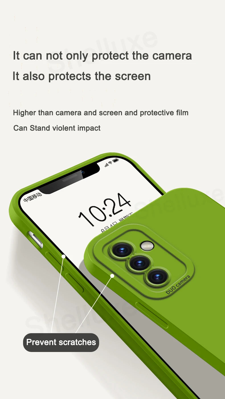 A54 A55 A56 Case Shelluxe Square Liquid Silicone Soft Cases For Samsung Galaxy A56 A55 A54 A52 s A52s A53 Silky Feel Phone Cover