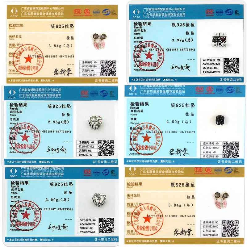 Original 925 Sterling Silver Charm Bead Mother's Day Love Heart Family Charm Bead Pendant Fits Bracelet Womens Jewelry Gifts