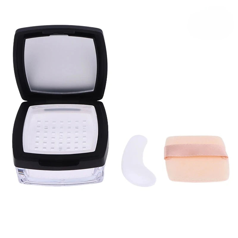 Powder Box Empty Portable Mini 5g Sieve Loose Powder Pot Square Box with Powder Puff Travel Makeup Jar Sifter Cosmetic Container