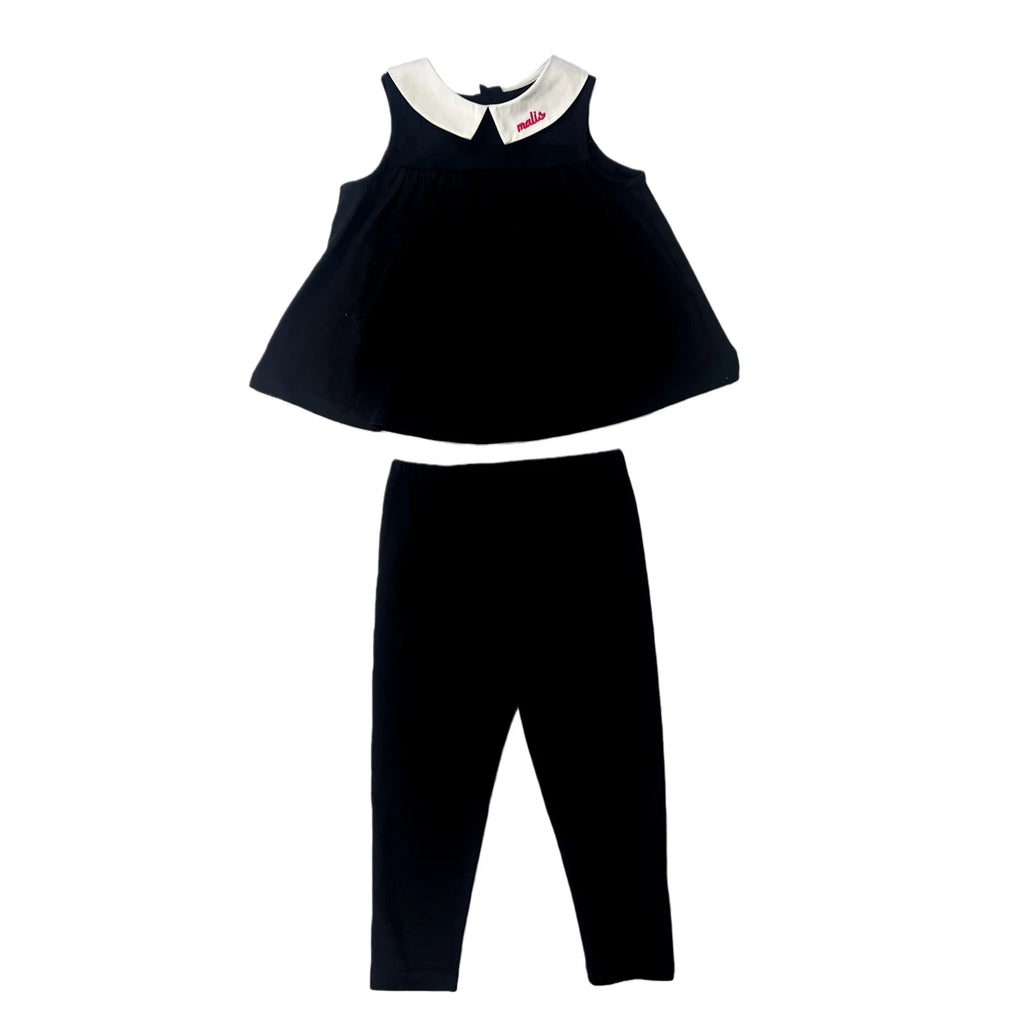2026 Mali's SS Black Embroidery Pajamas Boutique Sleepwear Set Girl Dress Nightgown Baby Boy Sets Children Clothing