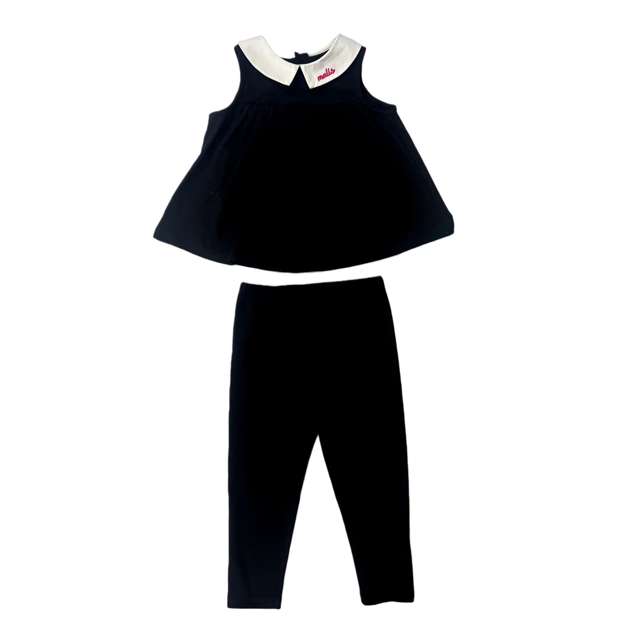 2026 Mali's SS Black Embroidery Pajamas Boutique Sleepwear Set Girl Dress Nightgown Baby Boy Sets Children Clothing