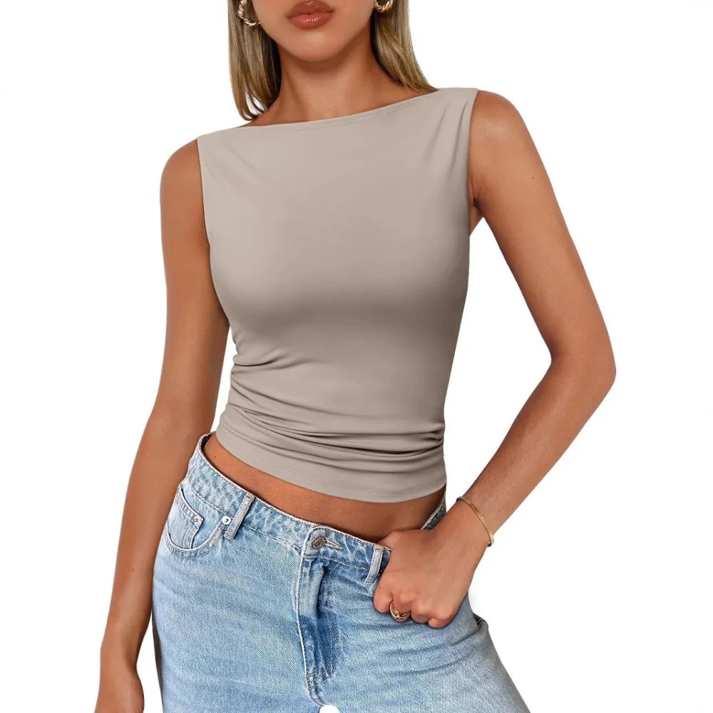 Spring Summer 2026 New Women's Vest Sleeveless Slim-fit Fashionable and Sexy Top for Women Y2K Clothing