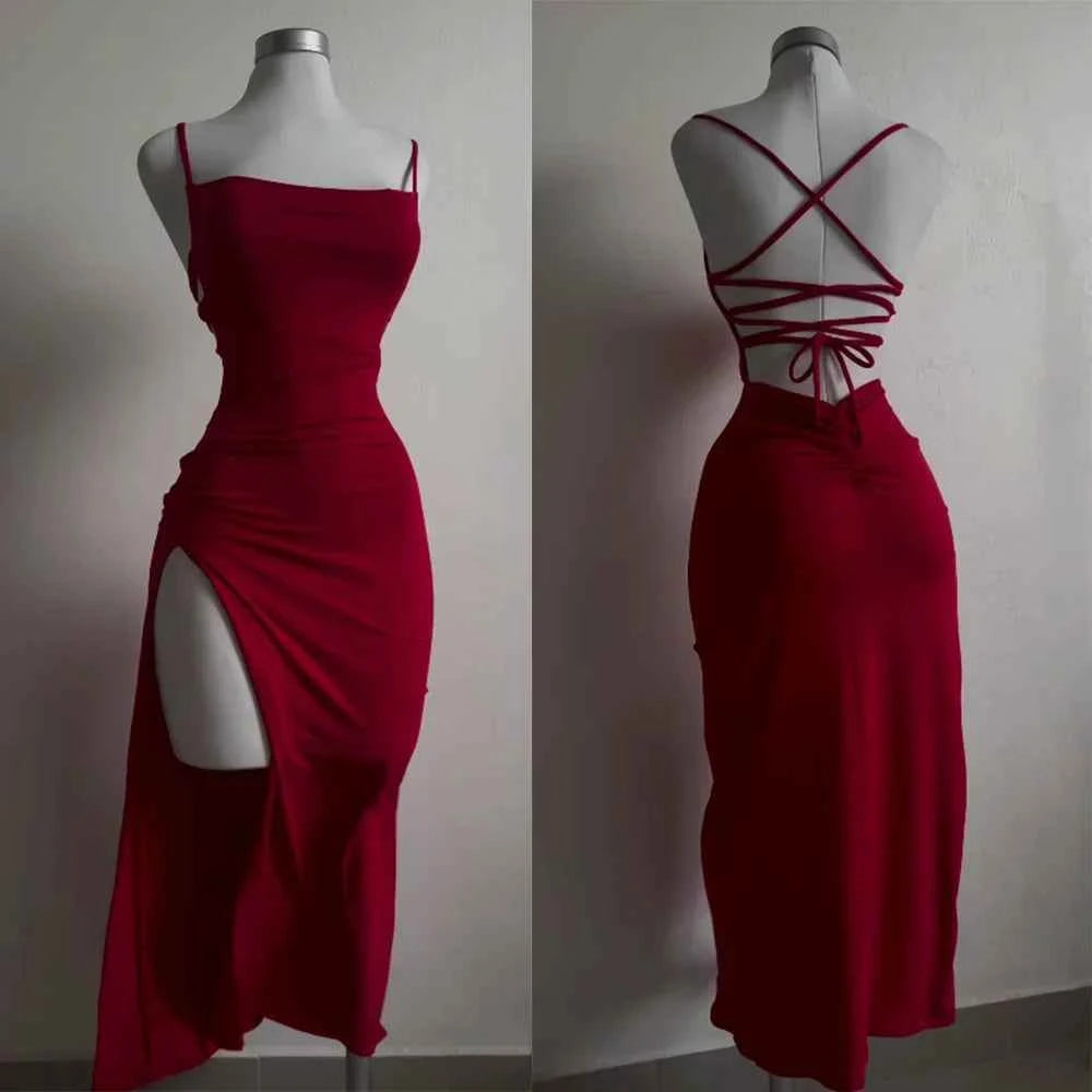 2025 explosive new dress summer high sensibility halter strap Spice Girl bag hip dress