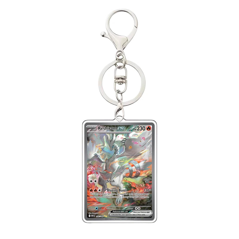Pokemon PTCG Acrylic Keychain English Version Sv11B W Sar Bwr Reshiram Zekrom Victini N Acrylic Card Keychain Pendant 3.4X5.2Cm