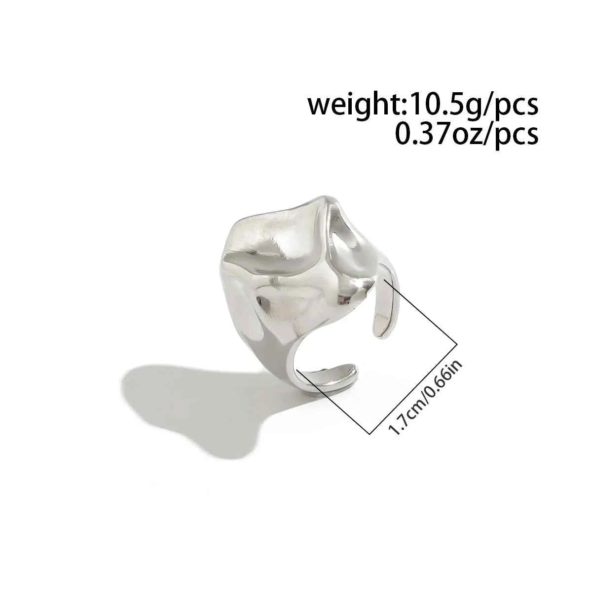 Lacteo Gothic Irregular Gold Color Chunky Thick Rings for Women Vintage Flower Shaped Opening Rings Daily Aesthetic Jewelry Gift