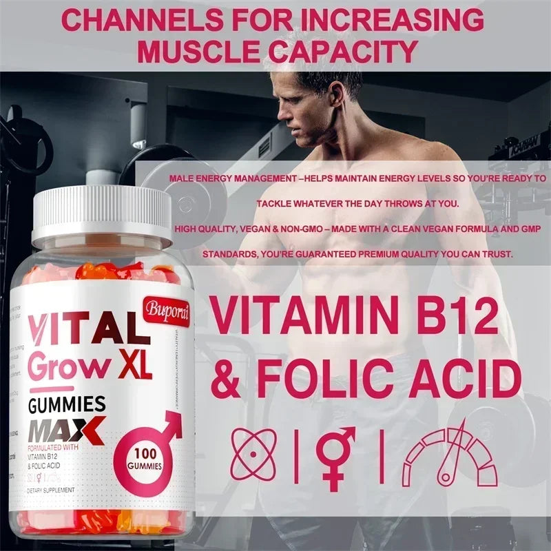 Vitality Support Male Gummies – Strength, Energy & Endurance