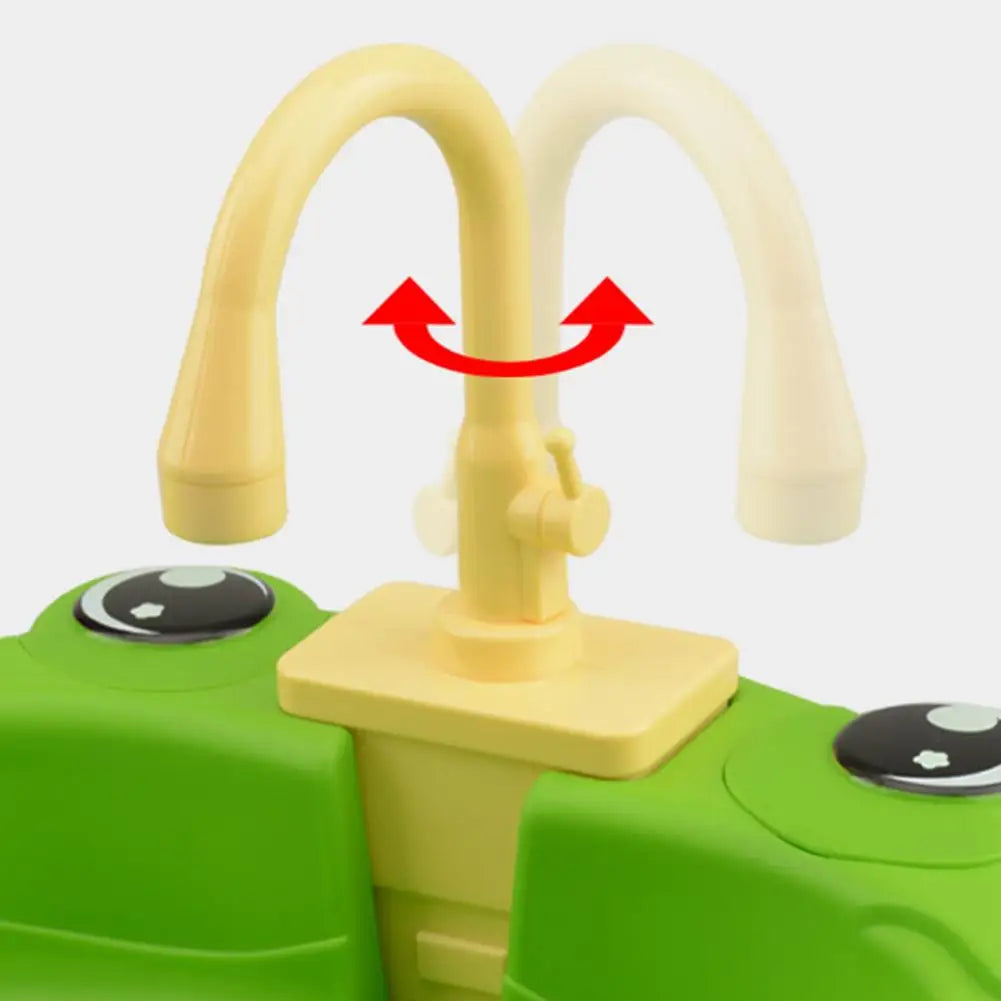 Kids Kitchen Sink Toys Electric Dishwasher Playing Toy with Running Water Pretend Play Food Fishing Toy Role Playing Girls Gift