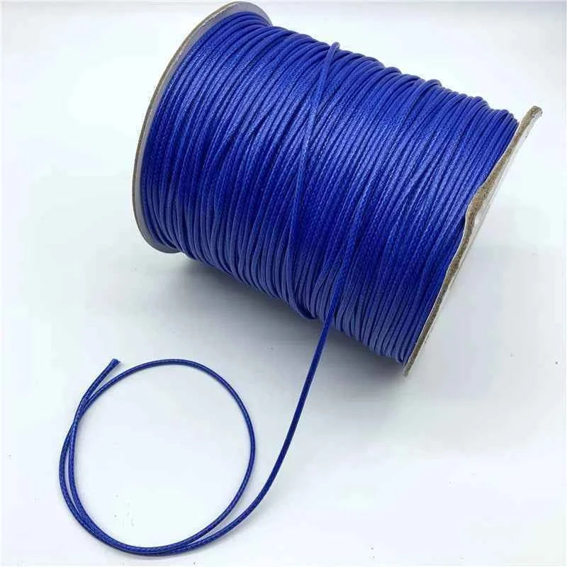 0.5mm 0.8mm 1mm 1.5mm 2mm Black Waxed Cotton Cord Waxed Thread Cord String Strap Necklace Rope For Jewelry Making