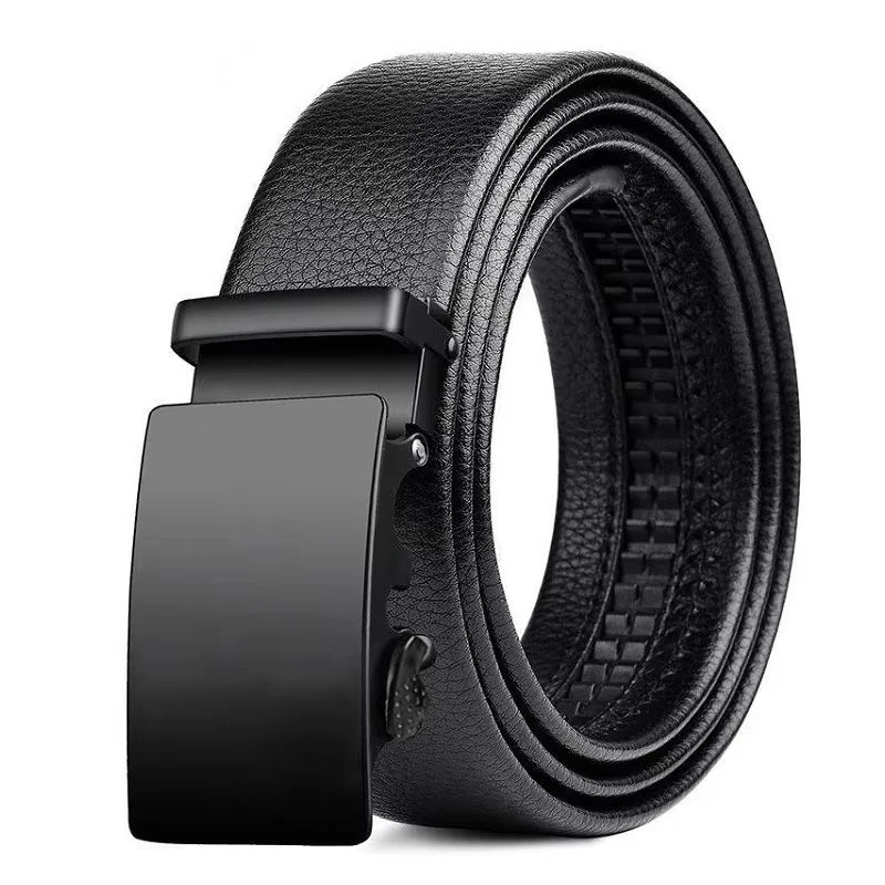 Men Leather Belt Metal Car Automatic Buckle Work Belt High Quality Men 120cm Leather Belt Business