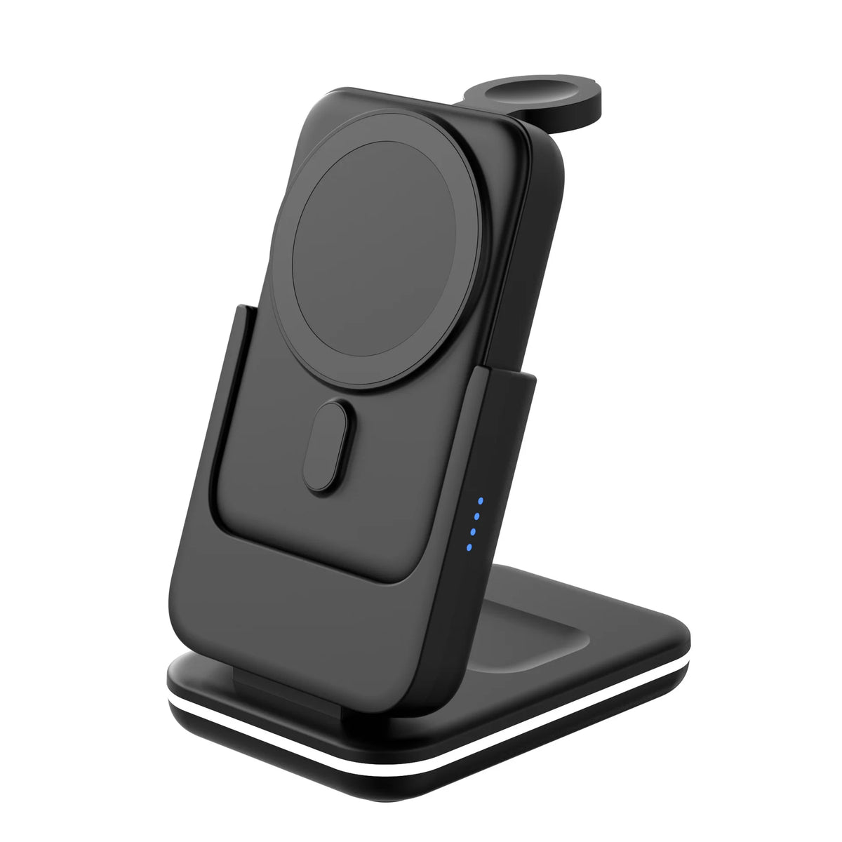 black Color 5000mAh Portable Power Bank 3-in-1 Wireless Charging Dock