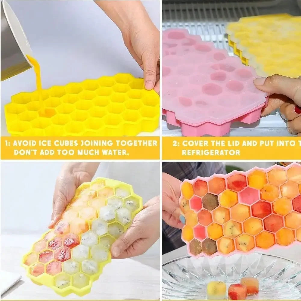 1PCS 20-Compartment Honeycomb Ice Cube Tray, Silicone Ice Maker, Reusable Ice Cube Mold, Suitable For Beverages, Coffee, Whiskey, Cocktails, And Homemade Cold Drinks.