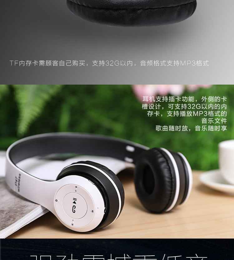 Stereo P47 Headset 5.0 Bluetooth Headset Folding Series Wireless Sports Game Headset for iPhone XiaoMi