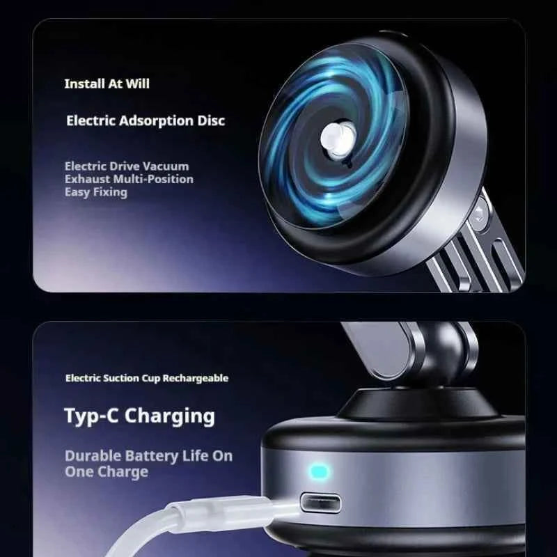 New X93 Magnetic Car Phone Holder 360 degree Rotation Vacuum Adsorption Strong Suction Holder for Mobile Phone Car Bracket