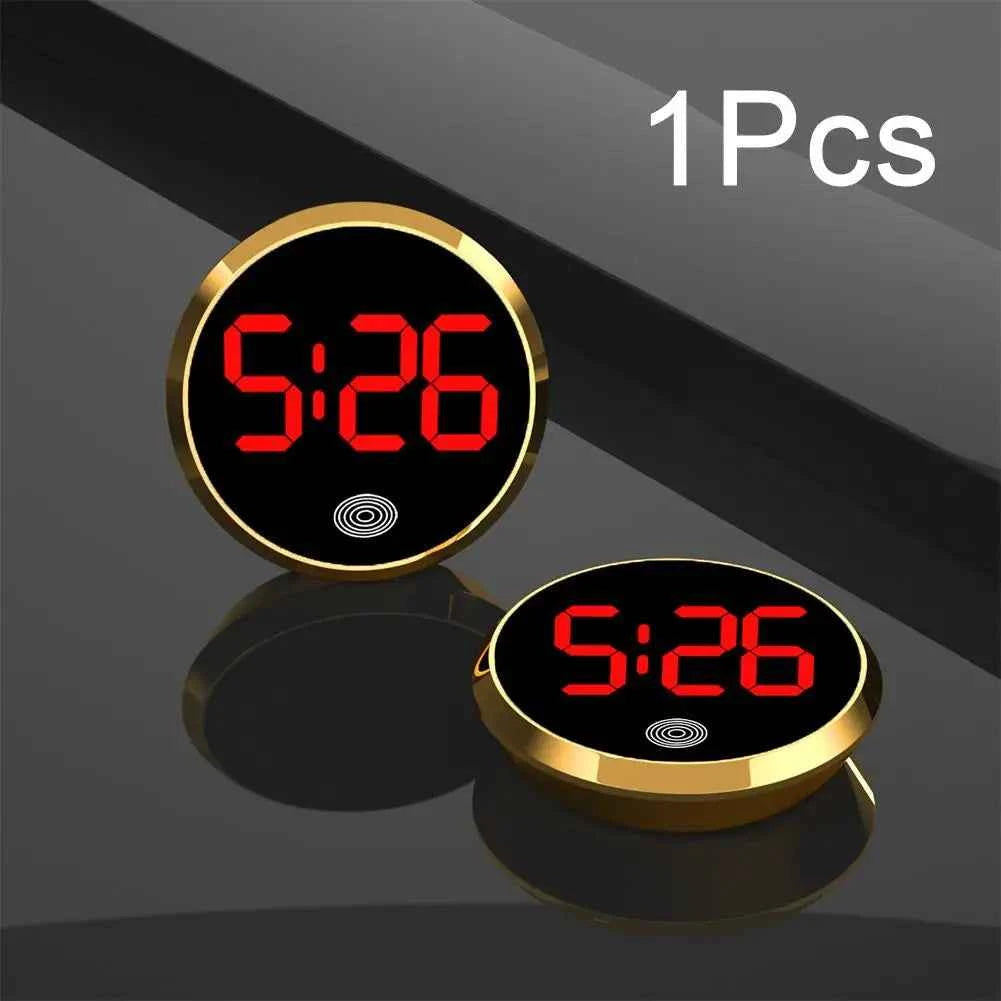 LED Car Clock Luminous Automobiles Internal Stick-On Mini Digital Clocks Auto Ornament Car Accessories