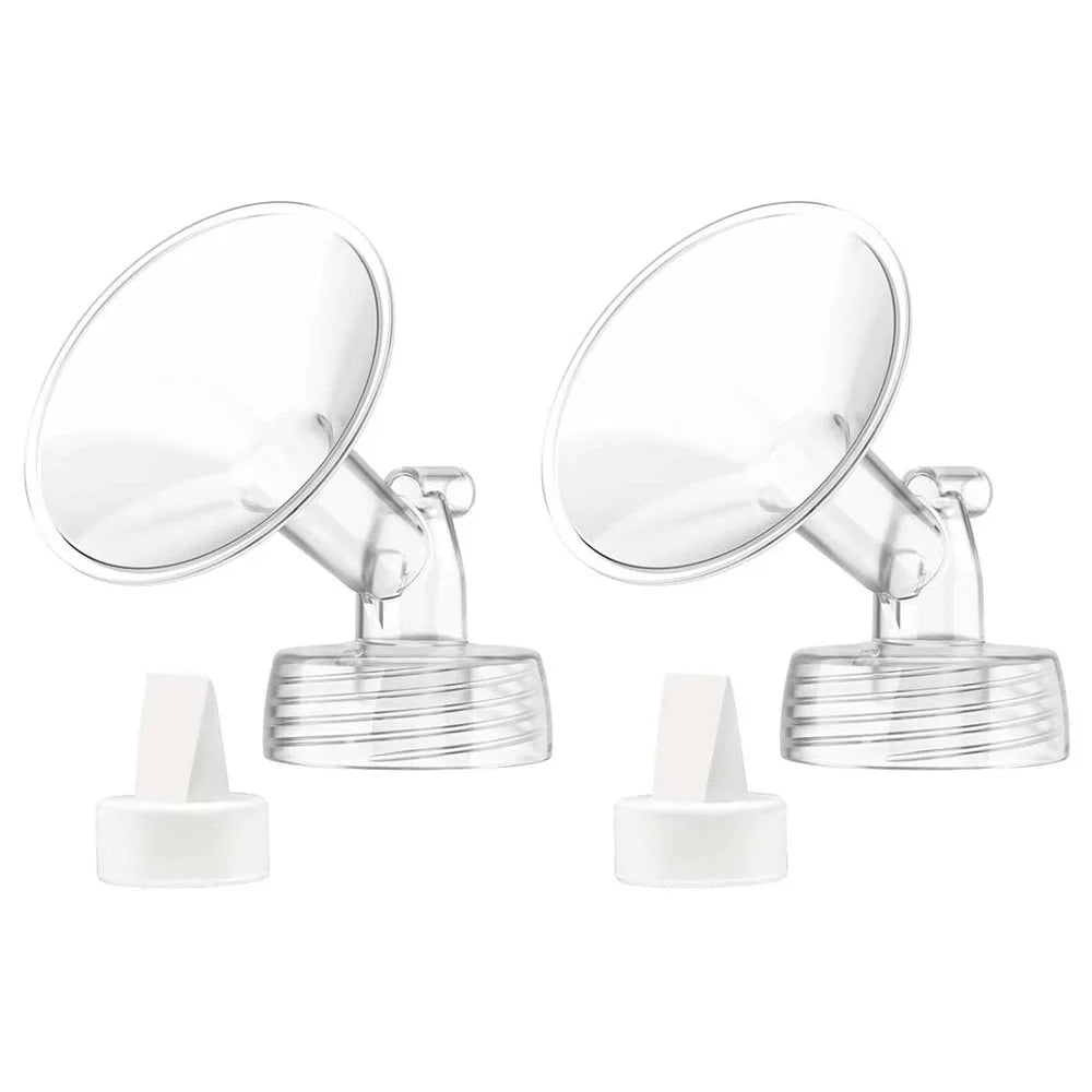 2 Flange and 2 Duckbill Valve Compatible with Spectra S1 S2 9 Plus Pump, Replacement Breast Pump Accessories