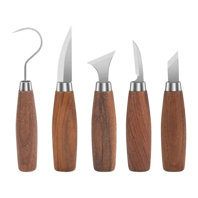 5pcs Tools for Wood Carving Chisel Woodworking Cutter Hand Tool Set Wood Carving Knife DIY Peeling Woodcarving