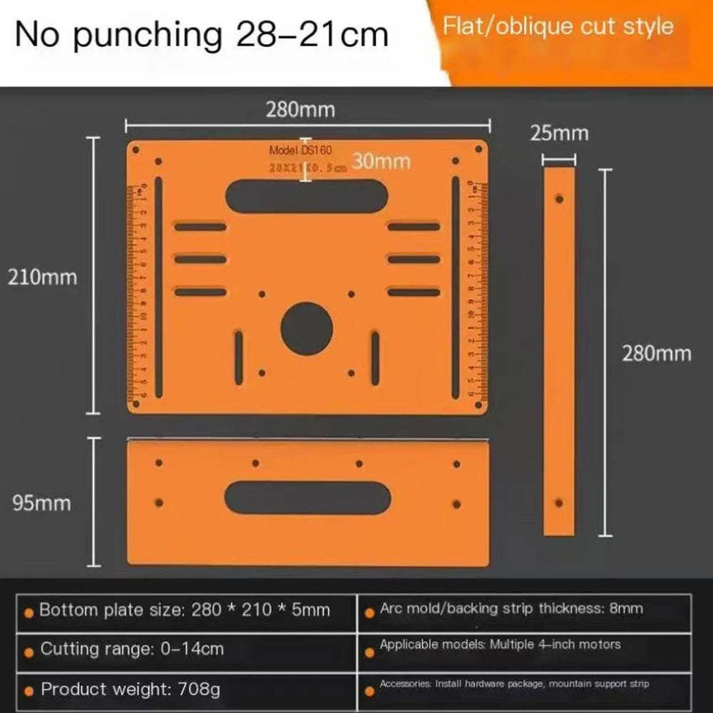 Woodworking Cutting Machine Base Plate Support Wooden Board Bending Cutting Positioning Template Jig Gypsum Board Slotting Tools