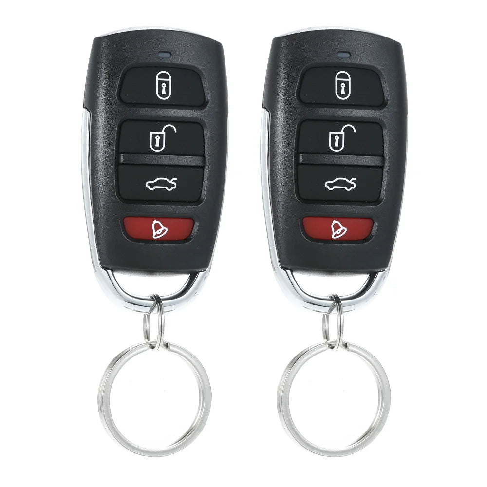 Universal Car Vehicle Security System Burglar Alarm Protection Anti-theft System 2 Remote with Siren Wiring Harness Programmable