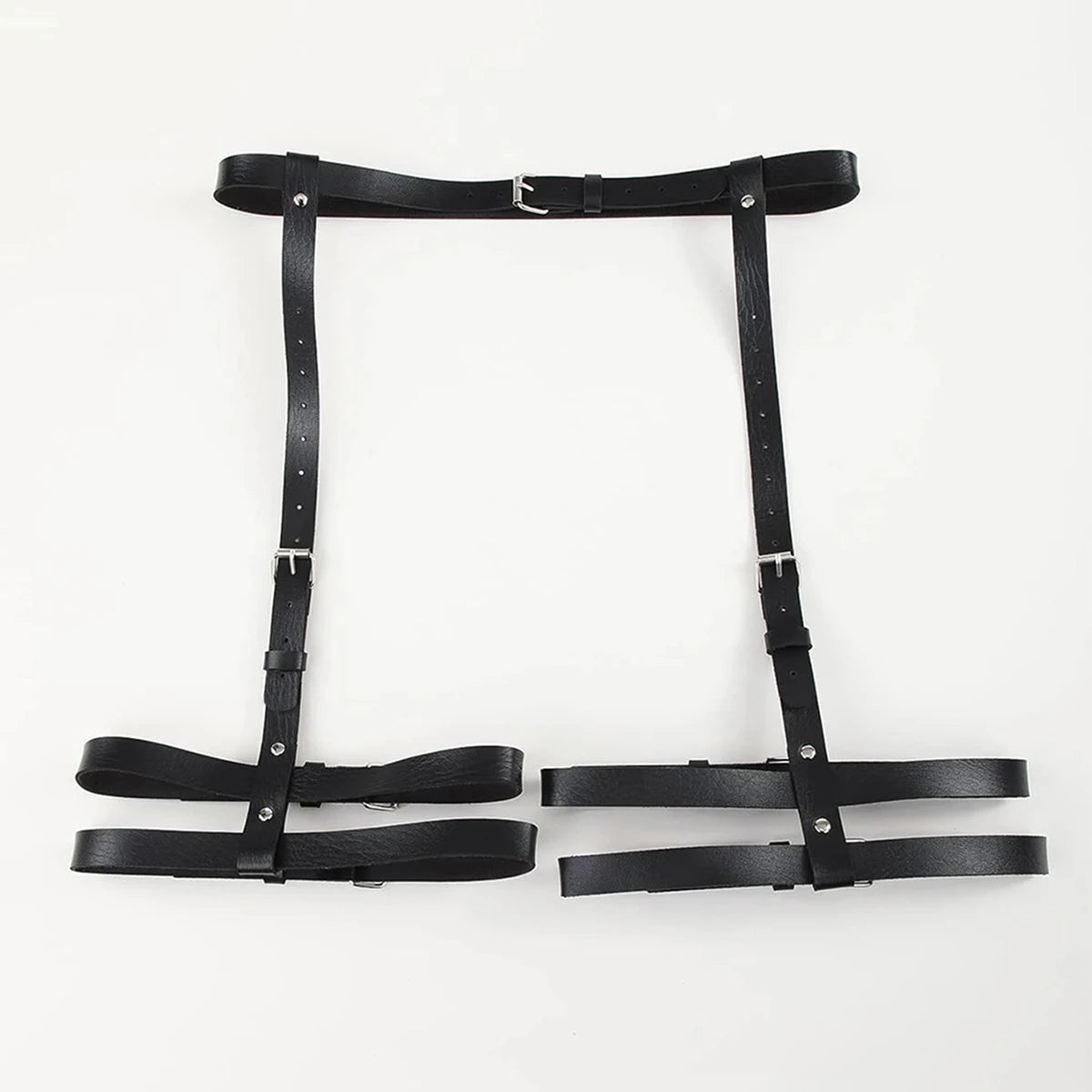 Harness PU Leather Women Chain Tassel Waist To Thigh Harness Punk Gothic Adjustable Body Accessory For Rave Party Festival Outfi