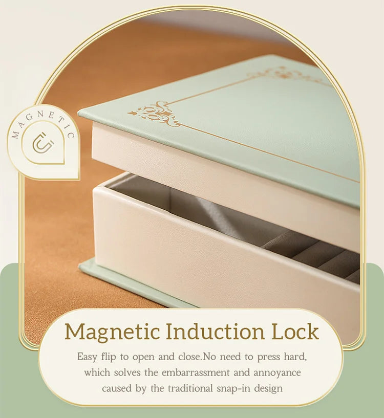 Glamorous Magnetic Jewelry Organizer Chic Diary Shaped Box for Bracelets Necklaces Rings Secure Elegant Storage