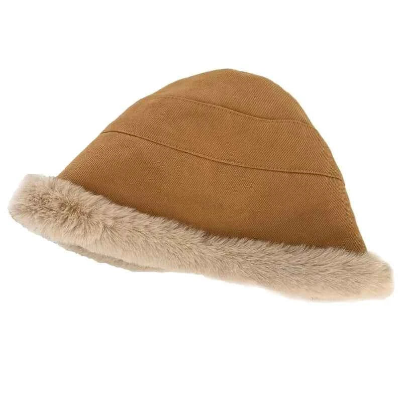 Adding Thick Plush Autumn/winter Hat To Keep Warm for Girl Cold Resistant Ear Protection Hat Curled Fisherman's Winter Hat
