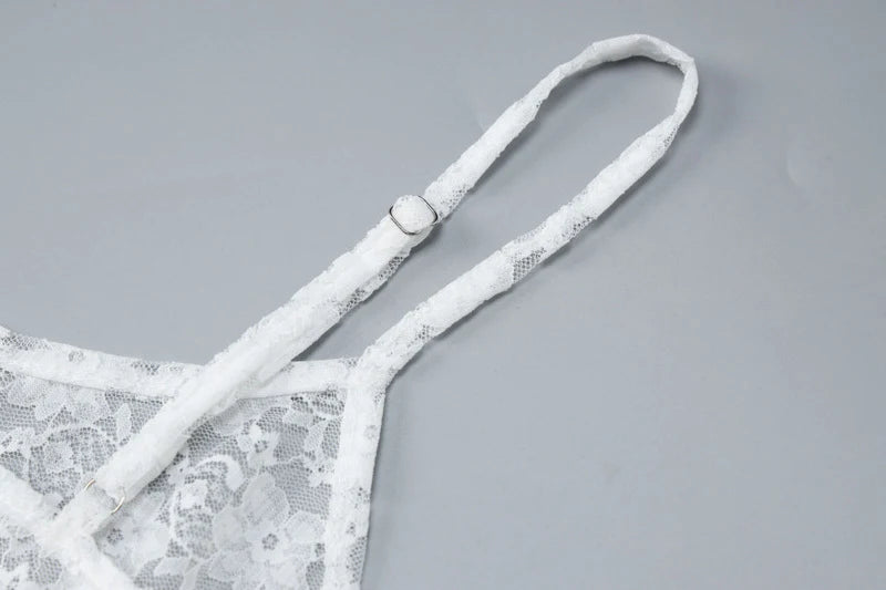 women top  sexy top white white lace bustier Perspective slim fitting camisole vest