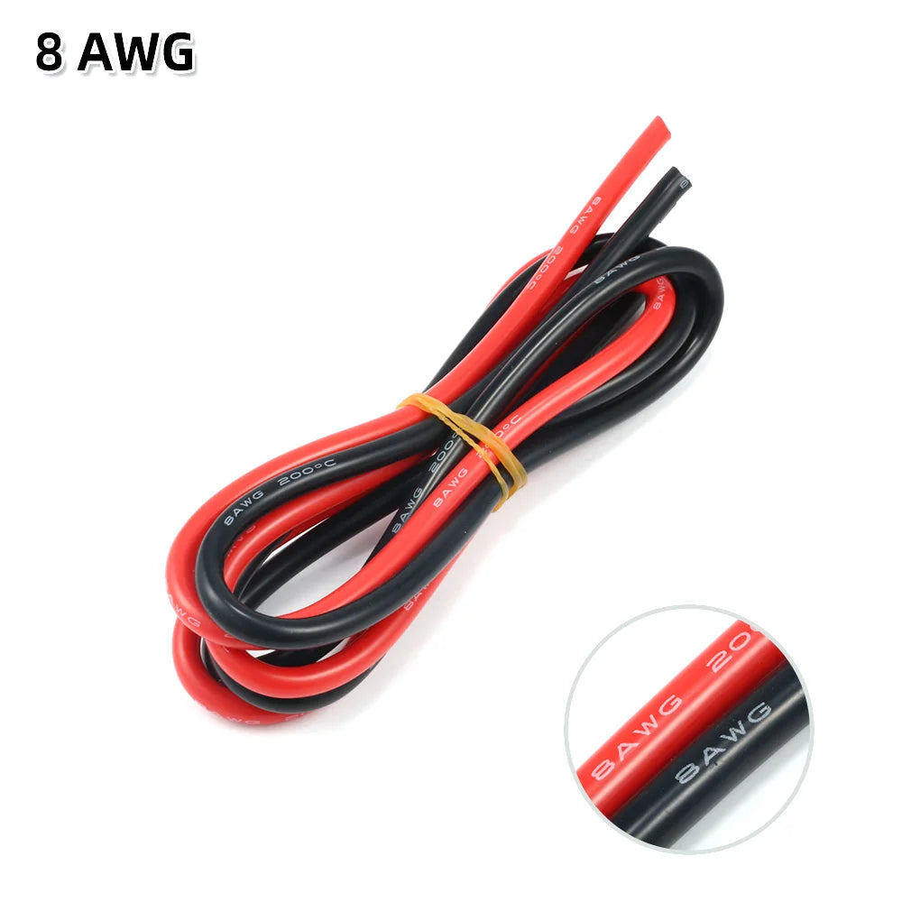 10m/lot Silicon Wire 8 10 12 14 16 18 20 22AWG Heatproof Soft Silicone Silica Gel Wire Cable (5m Red+5m Black) DIY Part