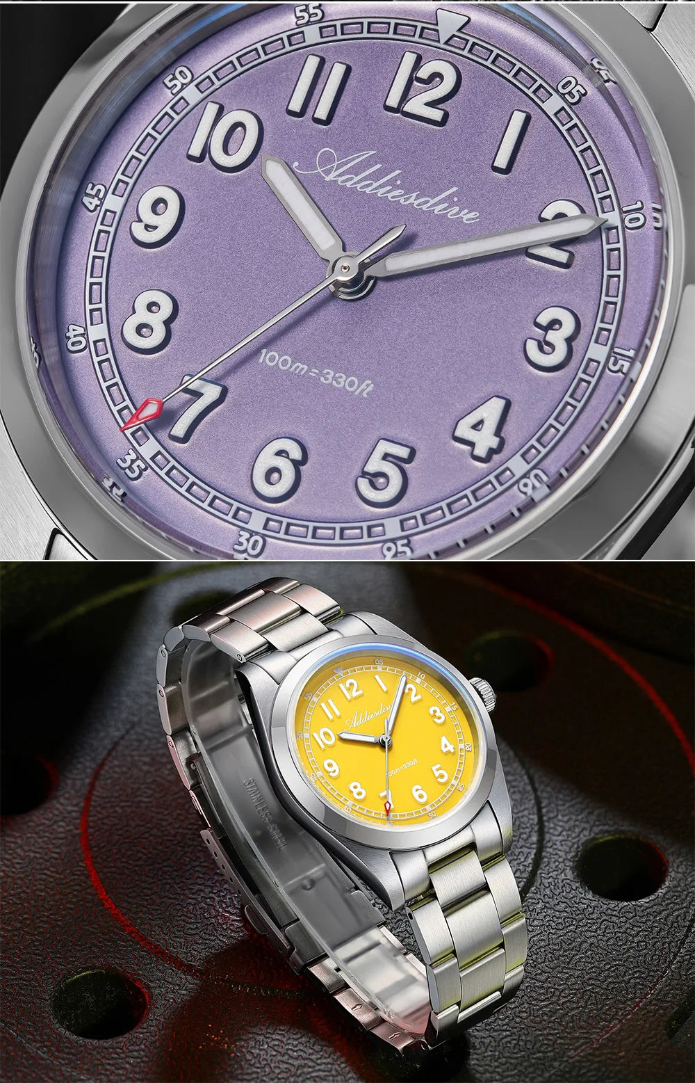 ADDIESDIVE Top Brand Mens Quartz Watch Sapphire Crystal  BGW9 Luminous Waterproof 100m Waterproof Vintage Watches NEW Ultra-thin