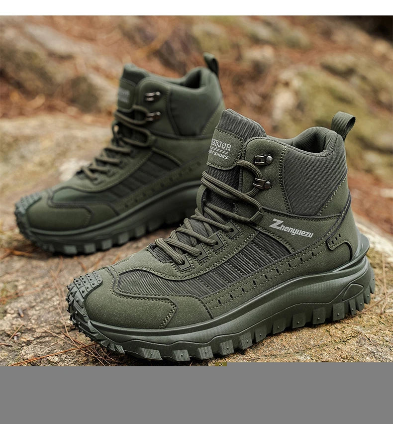 2026 New Outdoor Boots Men's High Top Thick Bottom Tactical Shoes Large Size 47 Hiking Sports Workwear Shoes 48 Casual Style
