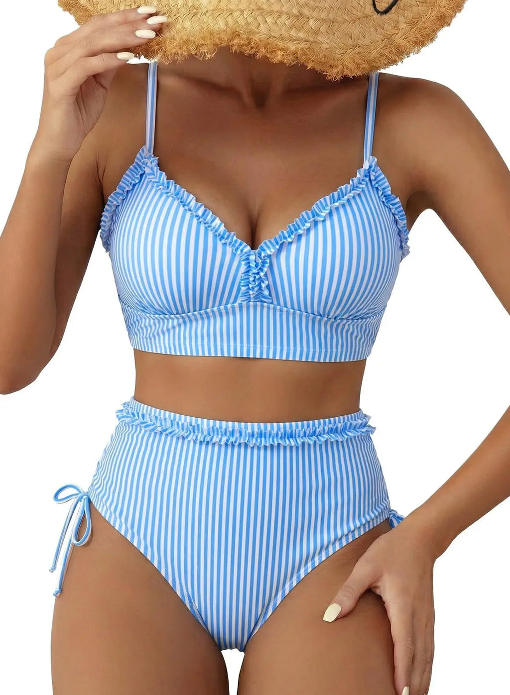2026 V Neck String Two Piece Bikini With Shorts Women Swimwear Female Swimsuit Bathers Bathing Swimming Suit Beachwear Summer