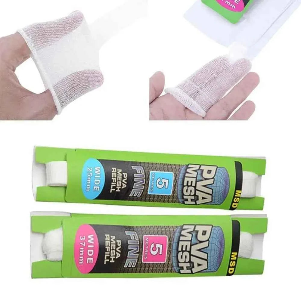 Soluble PVA Mesh Bag 5M Refill Carp Feeder Fishing Lures Refill Rig Hook Bait Wrap Bags 25mm 37mm Fishing Accessories