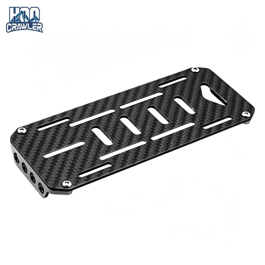 Black Carbon Fiber Battery Mounting Plate for RC Car 1:10 Scale RC Crawler Cars Axial SCX10 CC01 F350 D90 RC4WD Model Toy Part