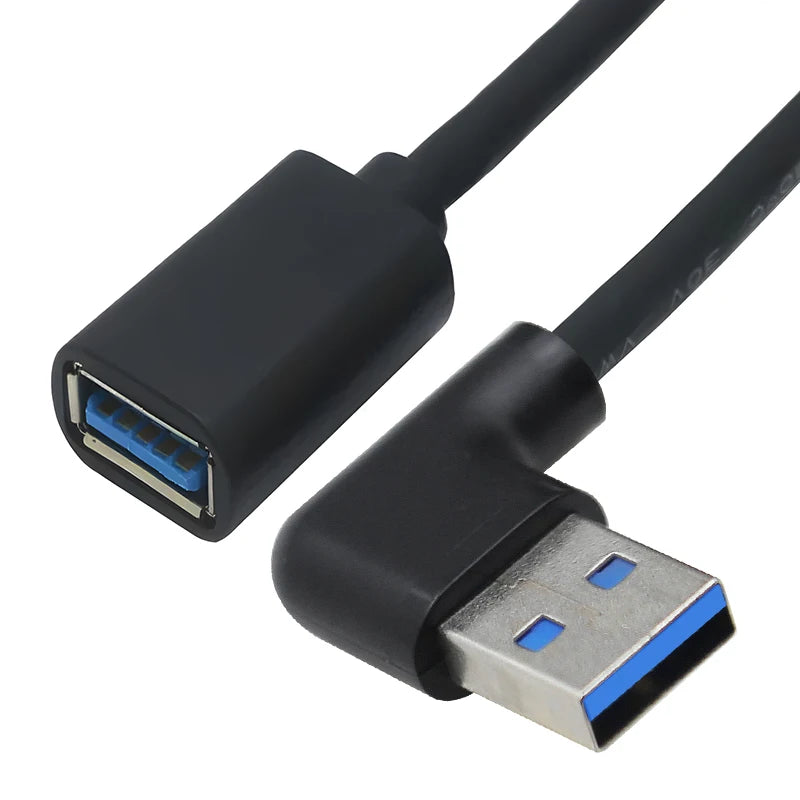 0.3M 90 Degree USB 3.0/2.0  Male to Female Adapter Cable Angle Extension Extender 5Gbps Fast Transmission Left/Right/Up/Down