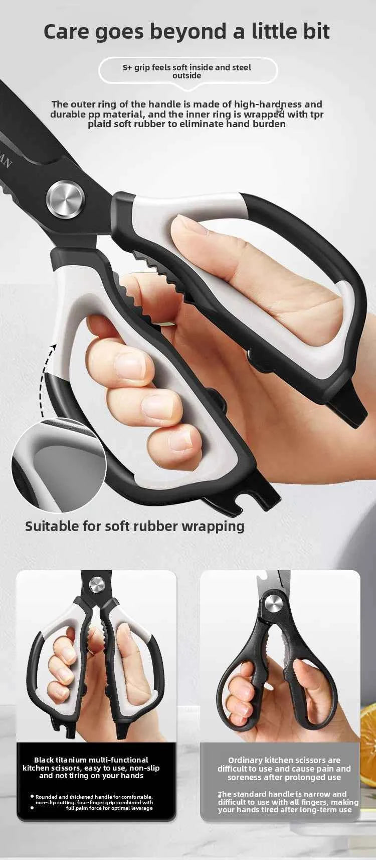 Kitchen Scissors All Purpose  kitchen gadgets utensils Stainless Steel Cooking Shears for Cutting Meat Food Fish Poultry