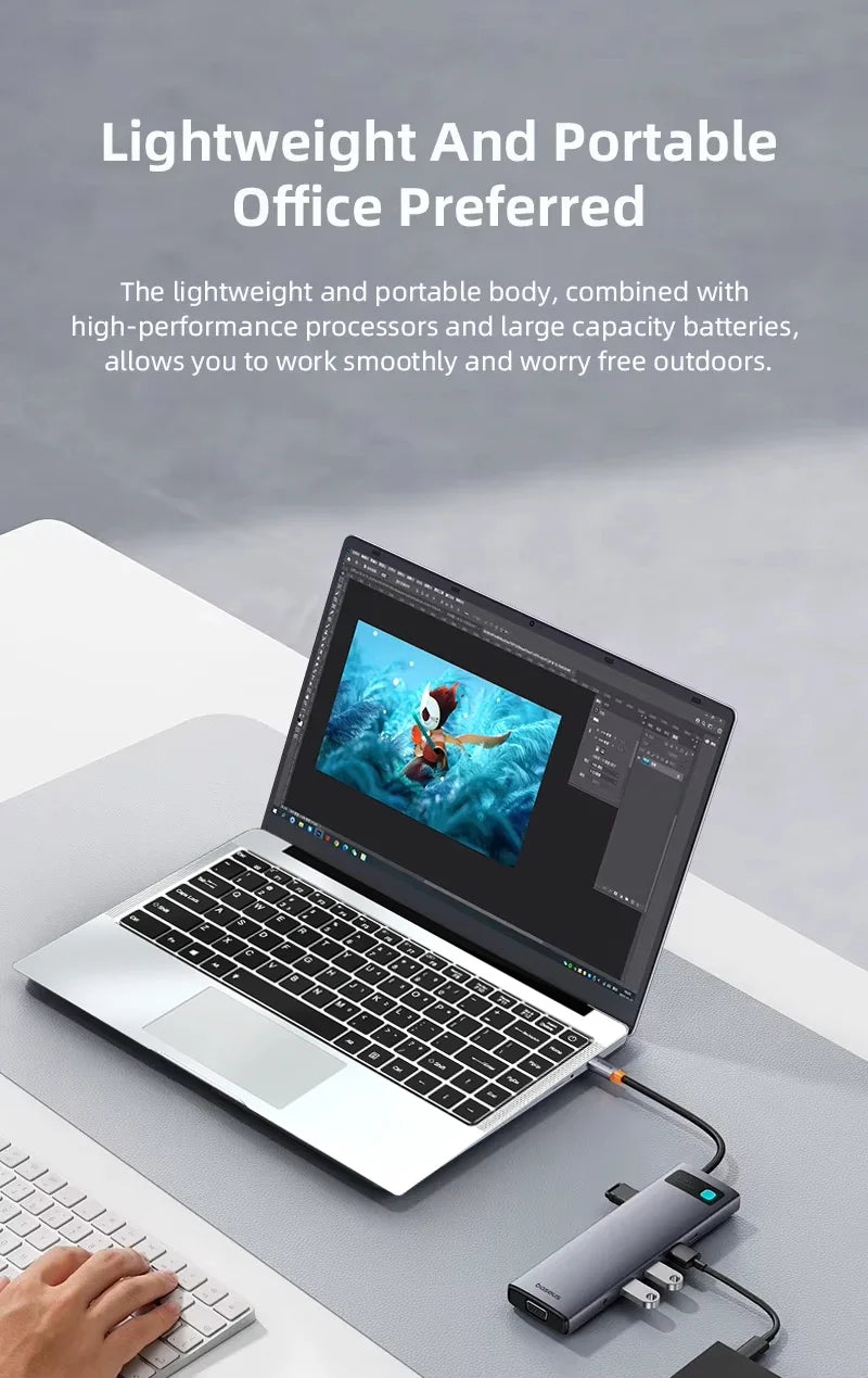 14.1 Inch Portable Laptop Computer Intel Core i7 8650U Dual Core 12GB RAM 512GB 1TB 2TB SSD Windows 11 Laptop Pc Gamer Notebook