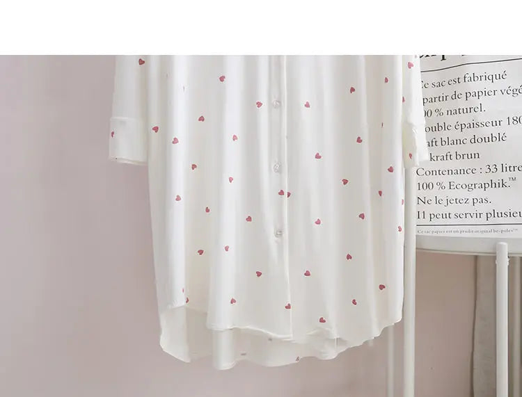 Nightgowns Women Sleepwear Baggy M-3XL Sweet Girlish Japanese Style Kawaii Clothes Home Cozy Designer Minimalist Pockets Print
