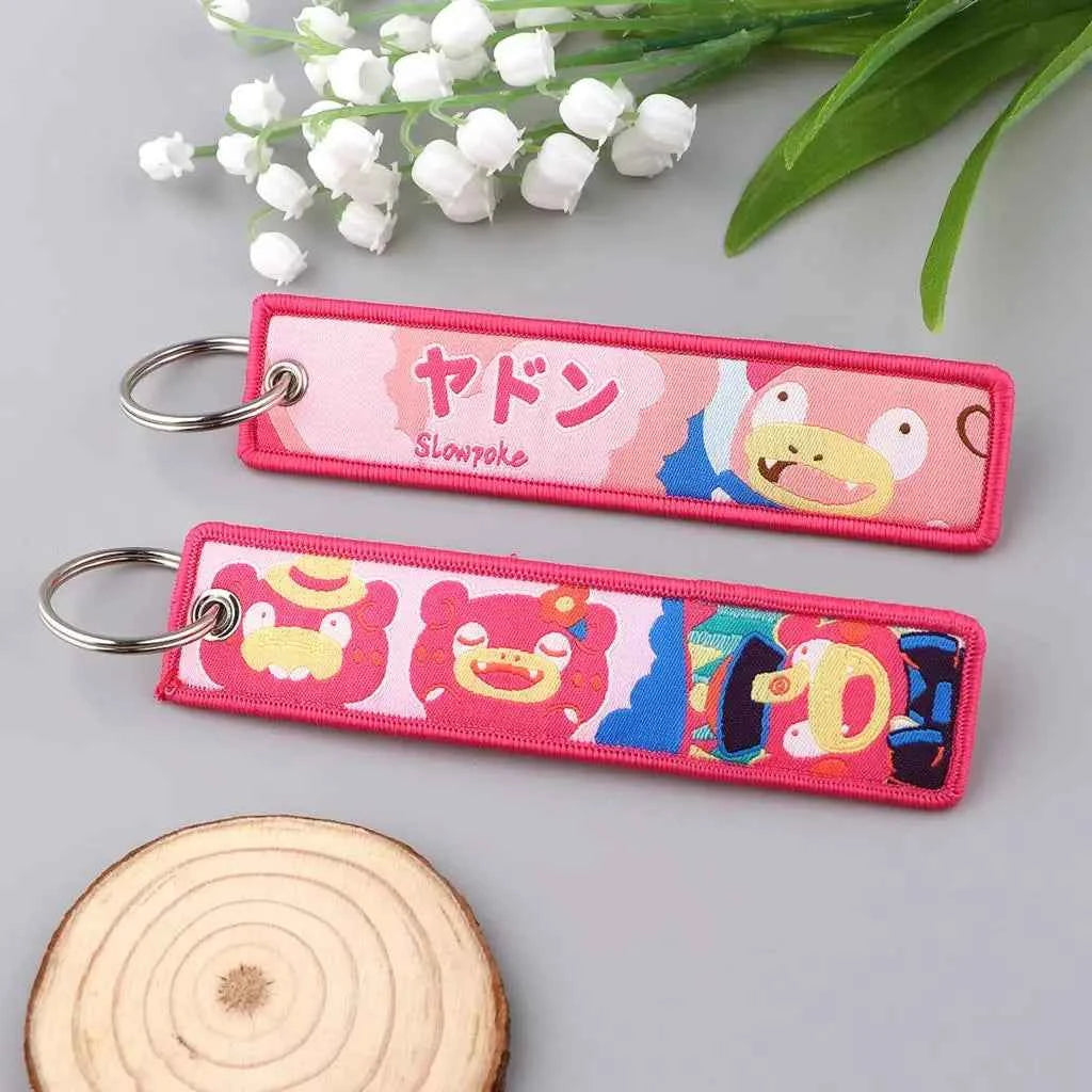 Anime Cute Animal Jet Tag Embroidery Keys Tag Women Keyring Cartoon Car Keys Fashion Jewelry Accessories Kids Gifts 1PCS
