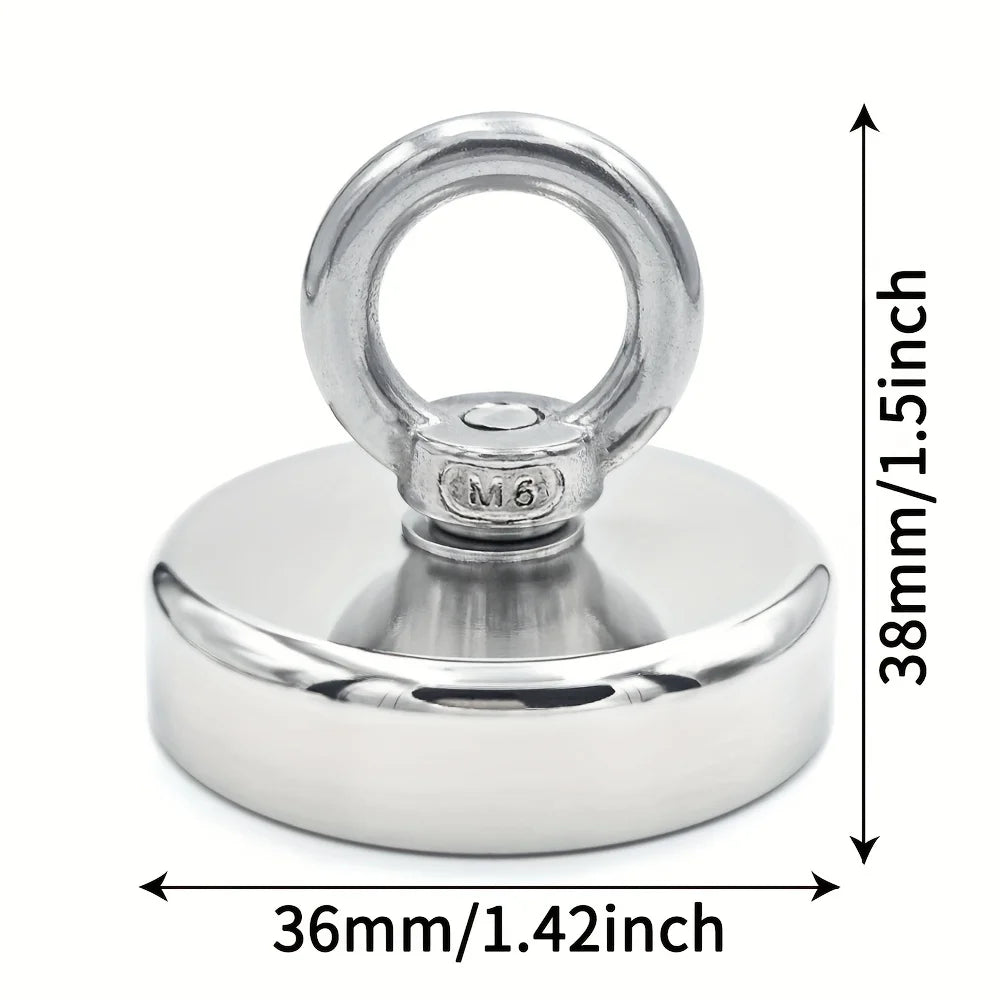 D16~D42mm Super Strong Neodymium Fishing Hook N52 Heavy Duty Rare Earth Neodymium with Countersunk Hole Eyebolt Salvage Magnetic