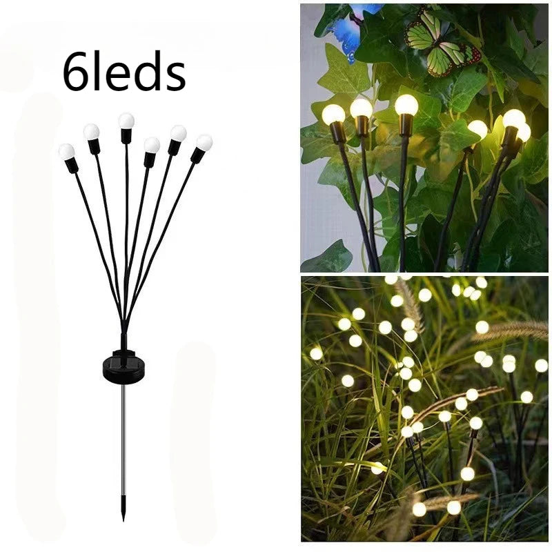 6/10 LED Solar Garden Lights Powered Firefly Lights Outdoor Garden Decoration Landscape Lights Firework Firefly Lawn Lamps