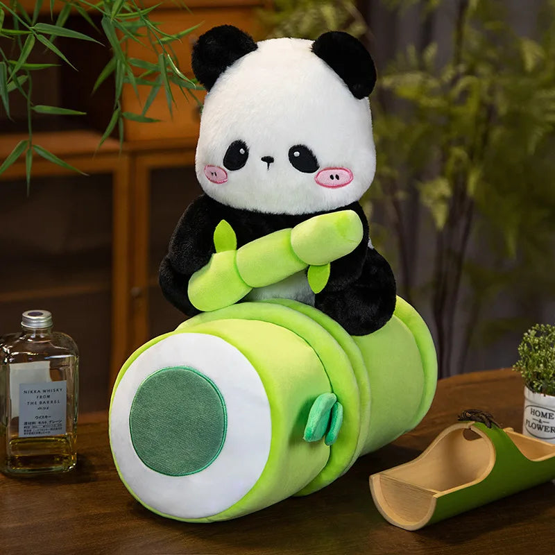 2 in 1 Cute Bamboo Panda Plush Toy Kawaii Stuffed Animal  Panda Plushie Doll Pillow