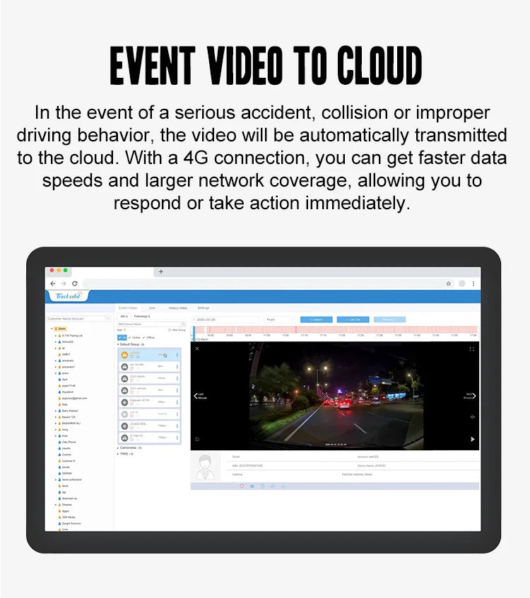 Jimi JC400P 4G Car Camera With Live Stream1080P Dual Cameras GPS Tracking Wifi Hotspot Multiple Alarms DVR Dash Cam Free APP Web